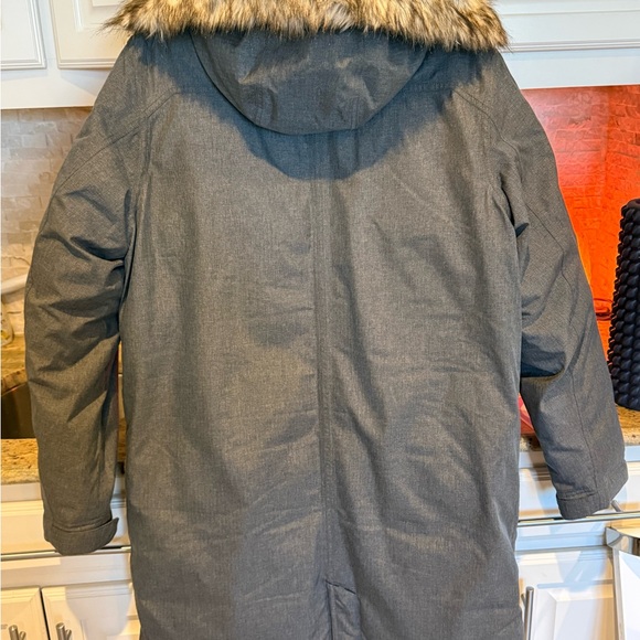 Eddie Bauer Charcoal Men's Superior Down Stadium Coat with Faux Fur Hood - Picture 2 of 5